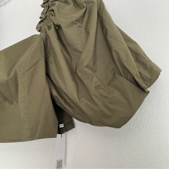 NWT Jason Wu Military Green Crop Puff Sleeve Top Size Large - Picture 4 of 12